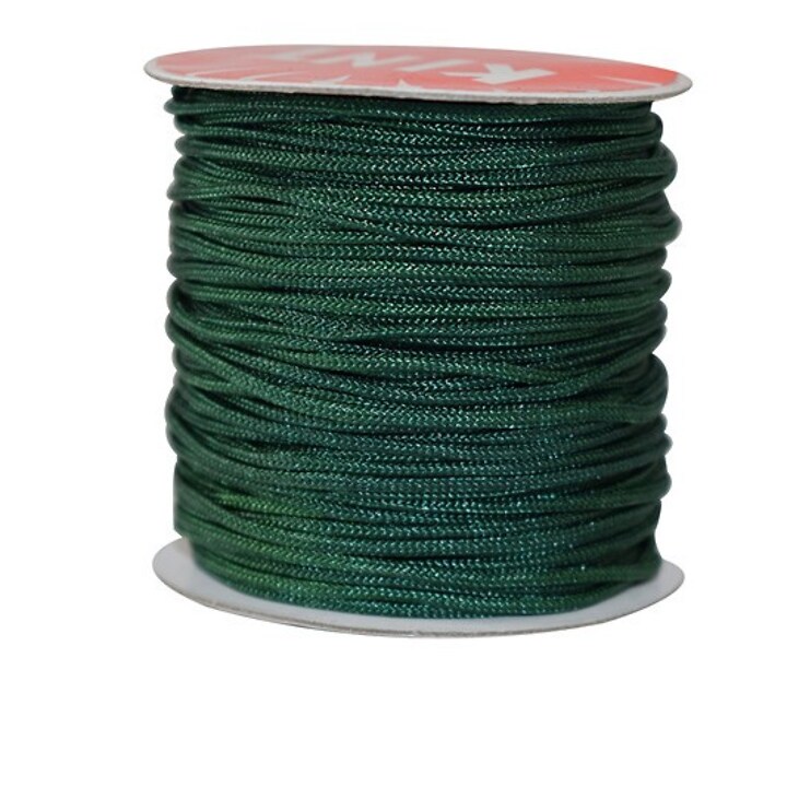 Snur nylon pentru bratari grosime 0,8mm, rola de 100m - verde inchis