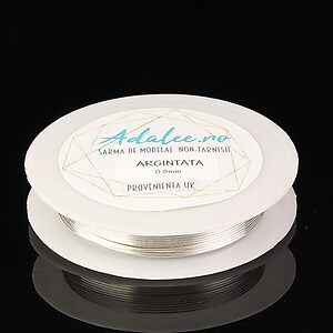 Rola sarma de cupru PLACATA CU ARGINT, Non Tarnish, grosime 0,8 mm, rola 3m