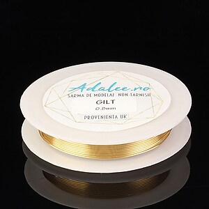 Rola sarma de modelaj cupru GILT NON-Tarnish grosime 0,8mm, rola 3m