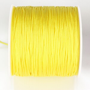 Snur nylon pentru bratari grosime 0,8mm, rola de 100m - galben lamaie