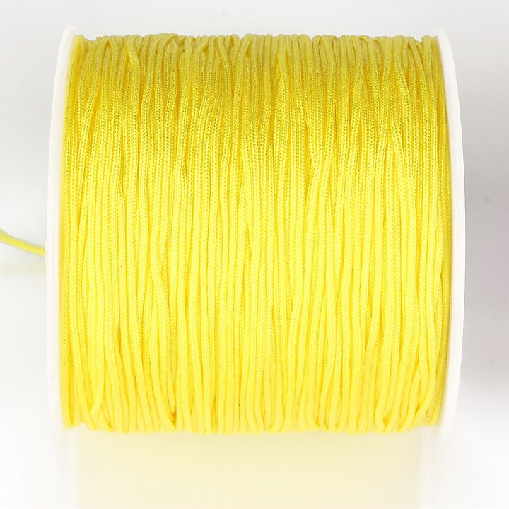 Snur nylon pentru bratari grosime 0,8mm, rola de 100m - galben lamaie