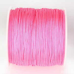 Snur nylon pentru bratari grosime 0,8mm, rola de 100m - roz neon