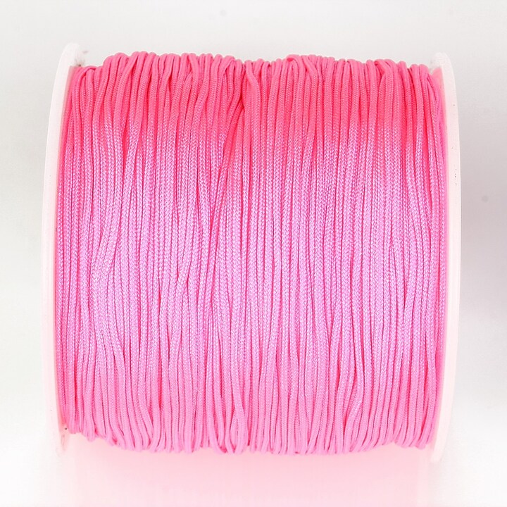 Snur nylon pentru bratari grosime 0,8mm, rola de 100m - roz neon