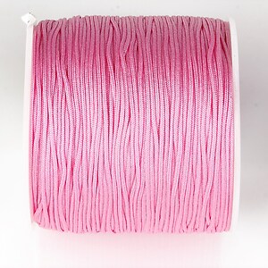 Snur nylon pentru bratari grosime 0,8mm, rola de 100m - roz