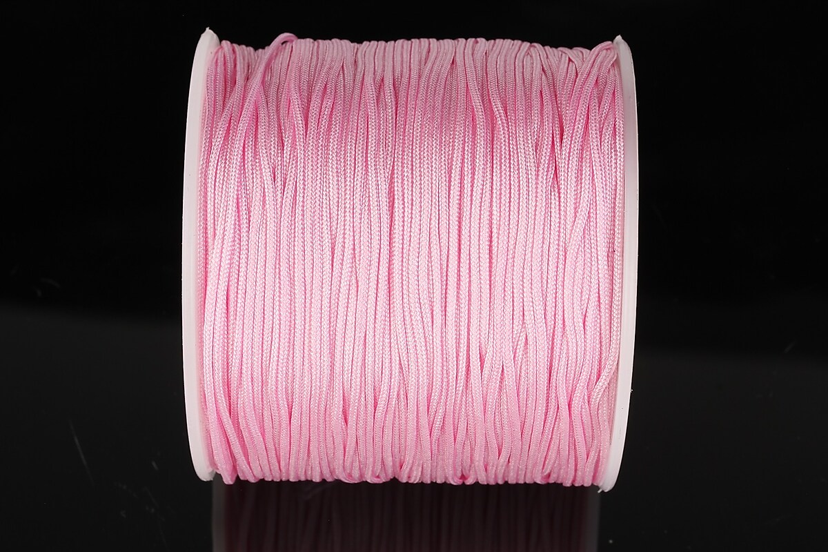 Snur nylon pentru bratari grosime 0,8mm, rola de 100m - roz deschis
