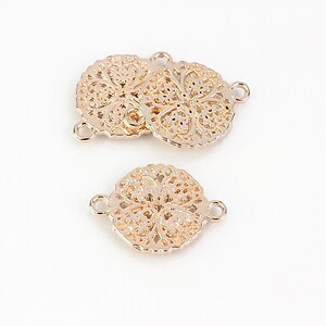 Link rose gold cu trifoi 18x13mm