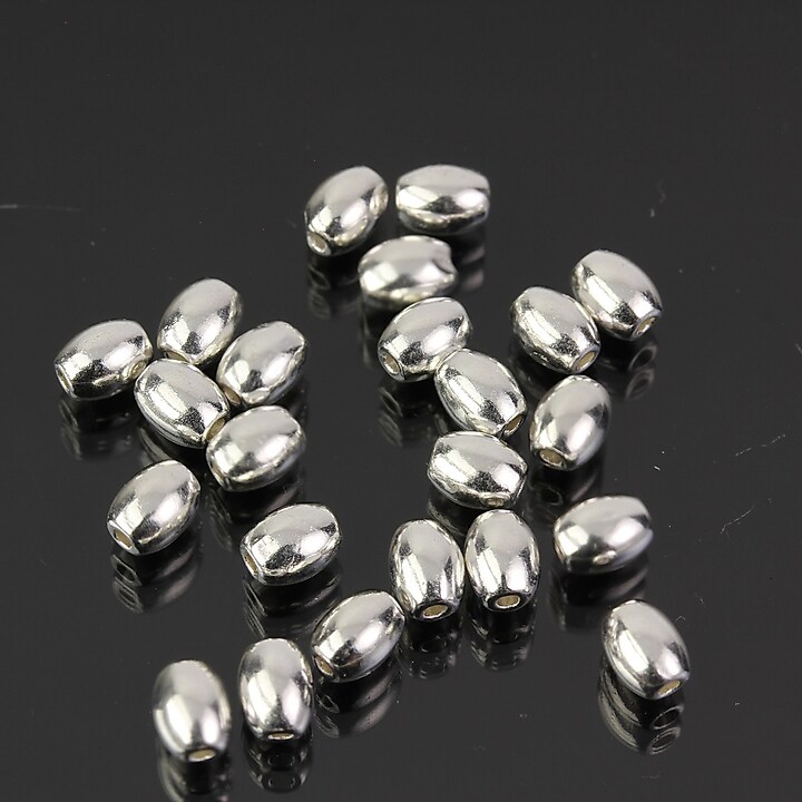 Distantier argintiu deschis oval 5x4mm (10 buc.)