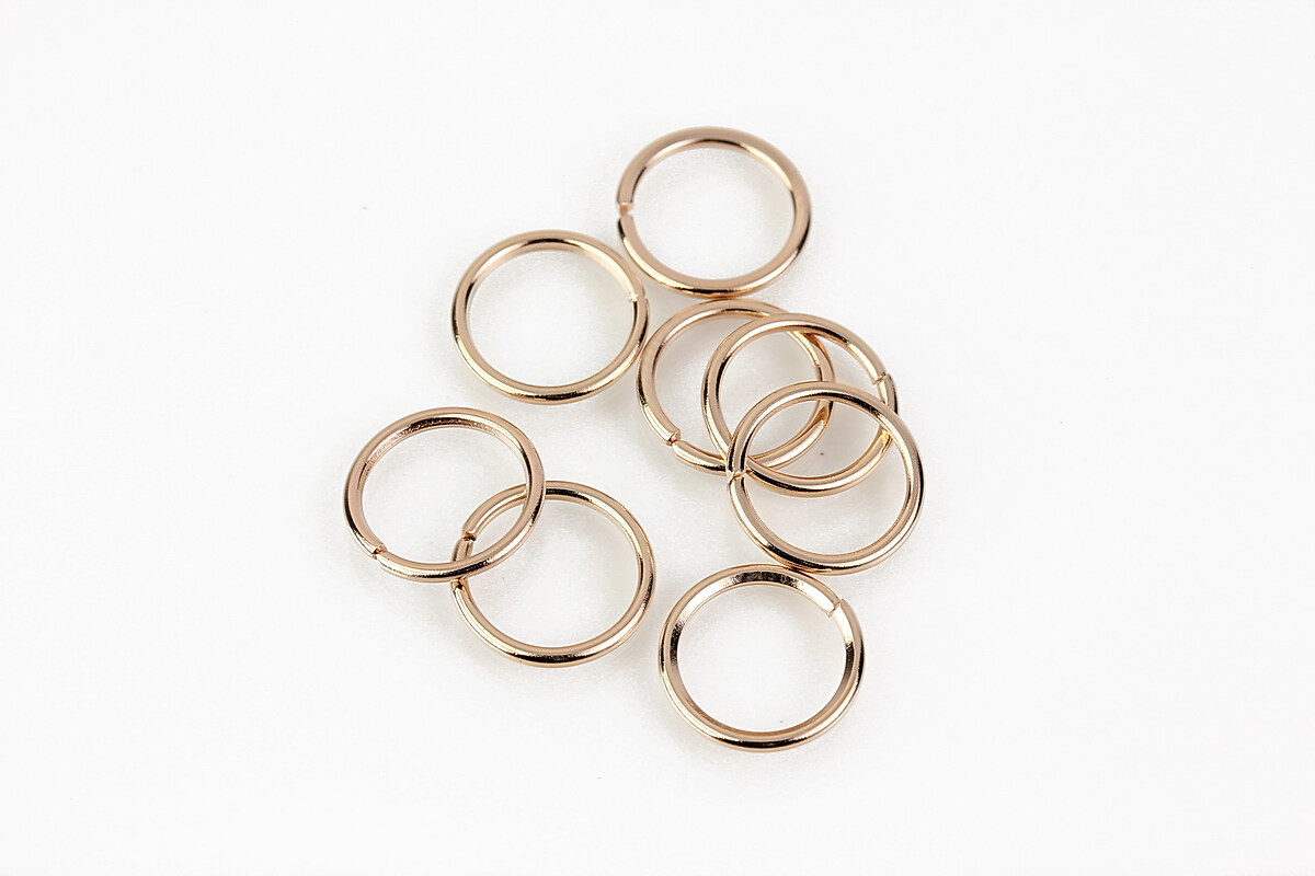 Zale otel inoxidabil 304 rose gold, 10mm (grosime 1mm) (20 buc.)