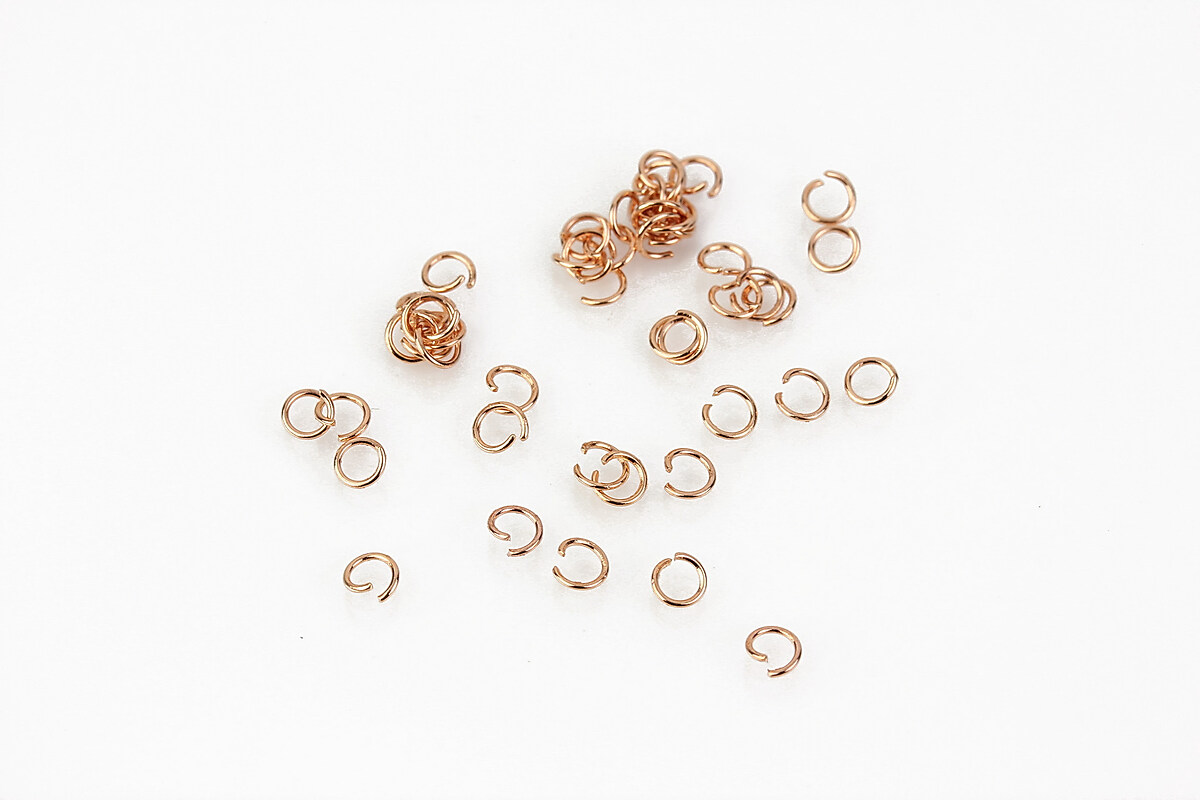 Zale otel inoxidabil 304 rose gold, 3mm (grosime 0,4mm) (20 buc.)