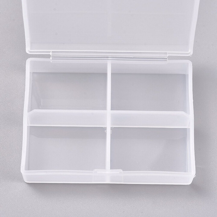 Cutie din plastic cu 4 compartimente pentru margele 6x8cm