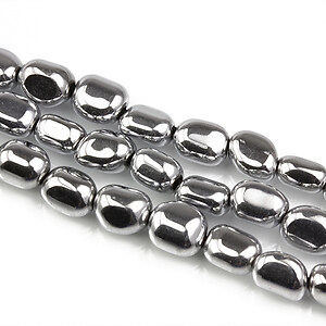 Hematit electroplacat nuggets 7x5mm - argintiu