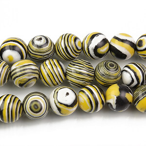 Compozit alb-negru-galben sfere 8mm