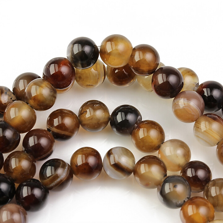 Agate striped sfere 6mm - maro