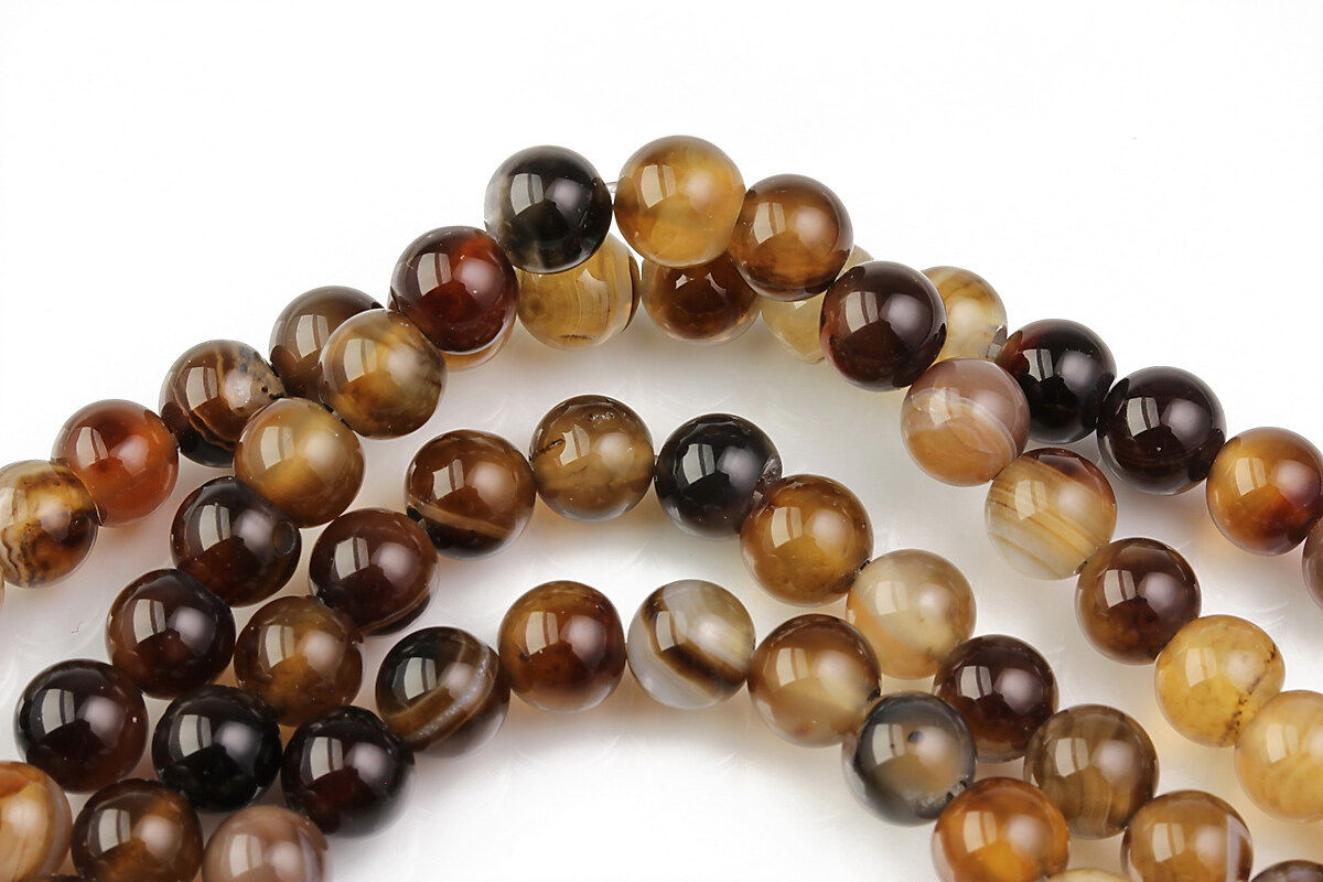 Agate striped sfere 6mm - maro