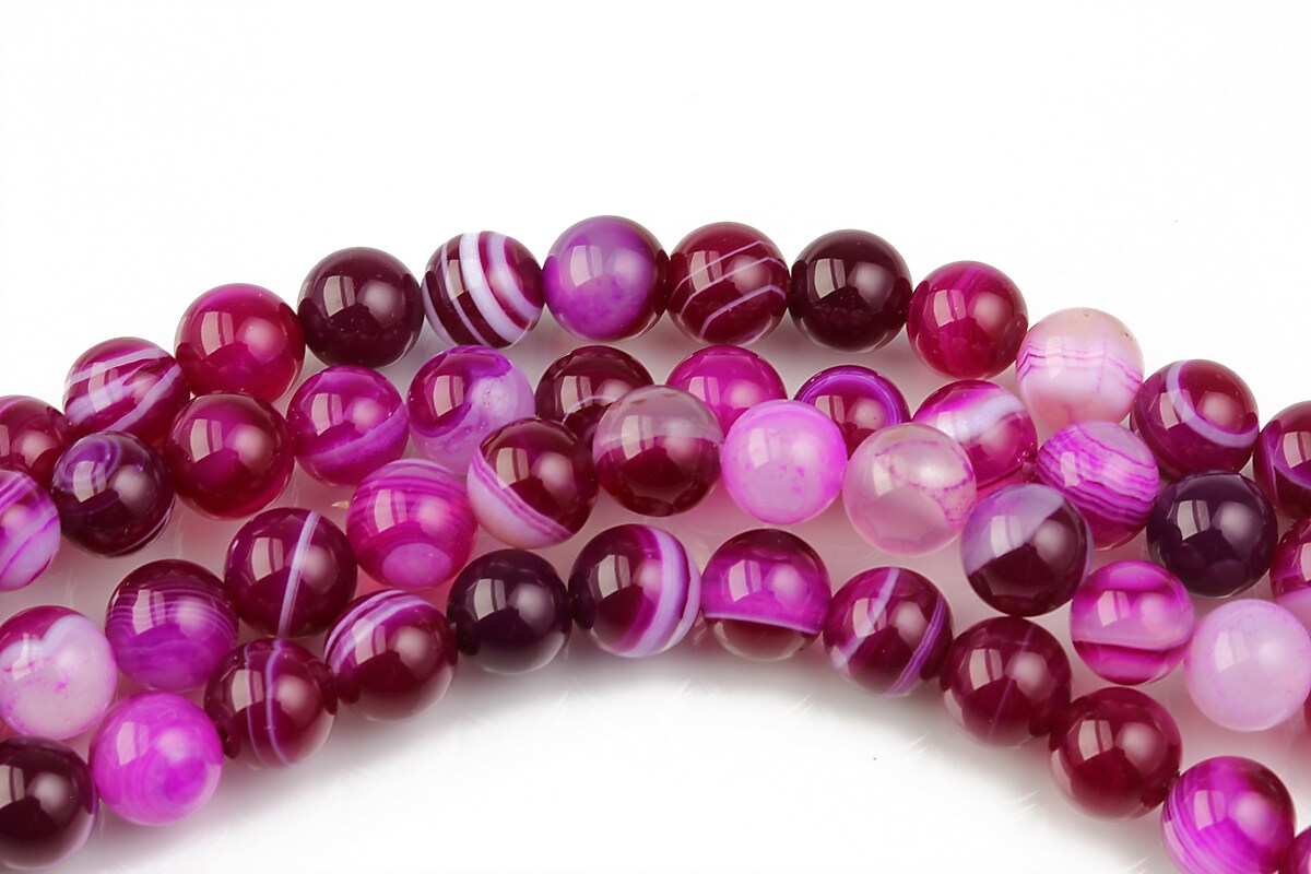 Agate striped sfere 6mm - fucsia