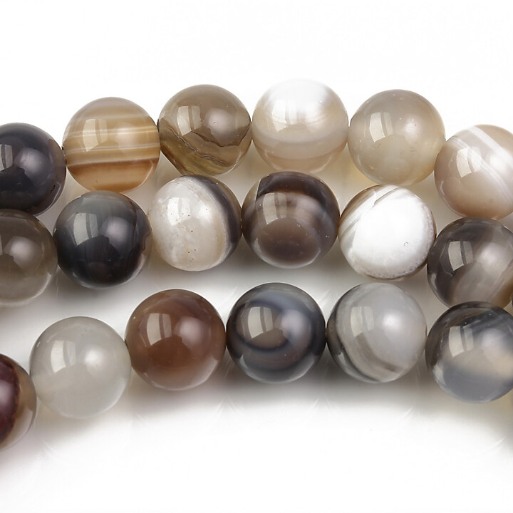 Agate striped sfere 8mm - gri