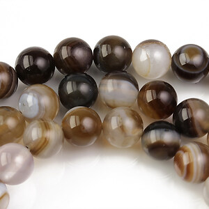 Agate striped sfere 8mm - gri maro