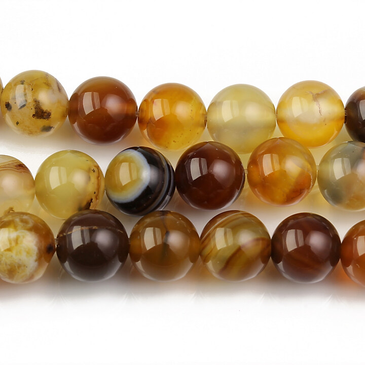 Agate striped sfere 8mm - maro ocru