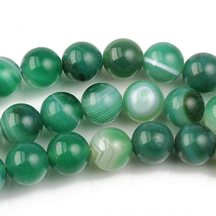 Agate striped sfere 8mm - verde