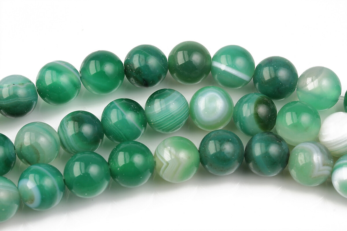 Agate striped sfere 8mm - verde