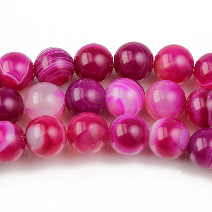 Agate striped sfere 8mm - fucsia