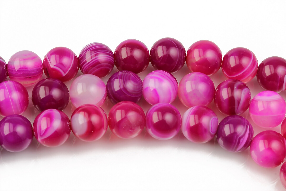 Agate striped sfere 8mm - fucsia