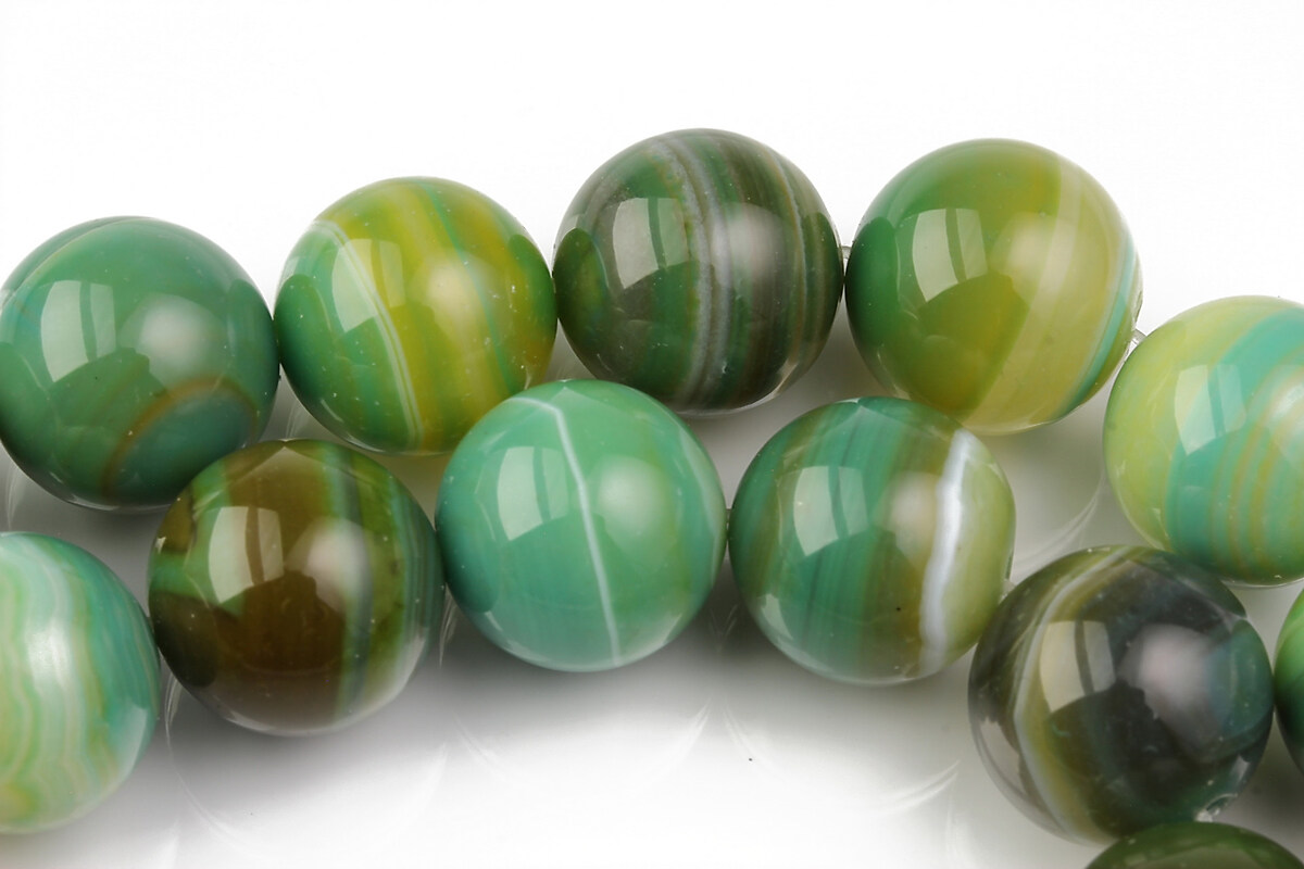 Agate striped sfere 14mm - verde