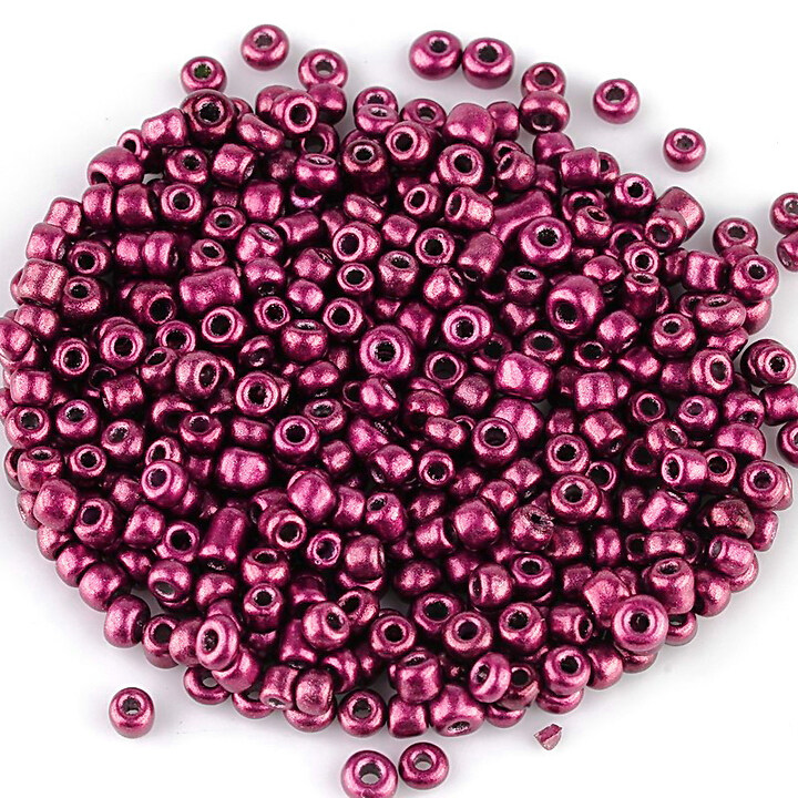 Margele de nisip 2mm cu efect frosted (50g) - cod 596 - magenta