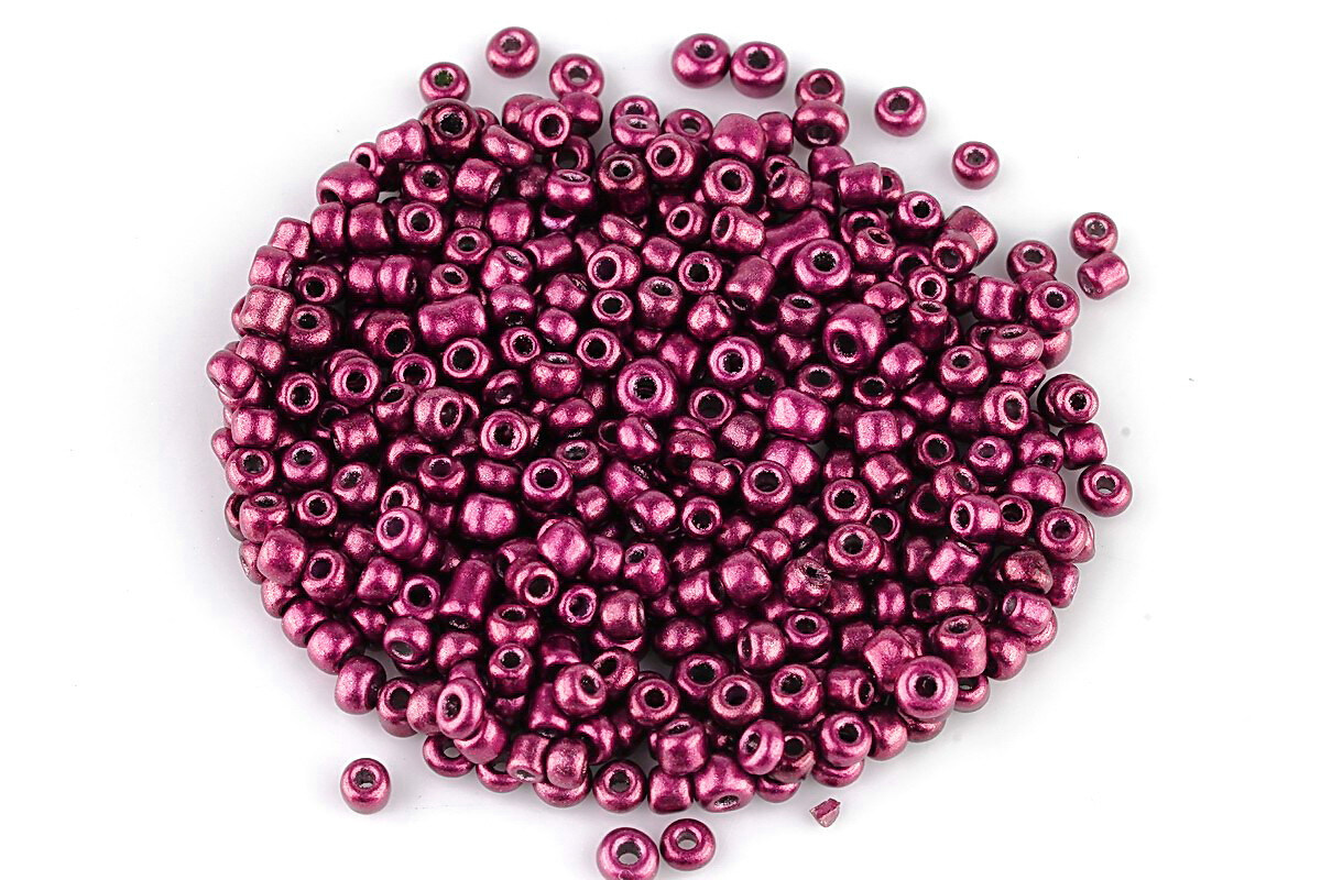 Margele de nisip 2mm cu efect frosted (50g) - cod 596 - magenta