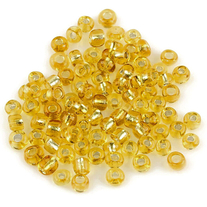 Margele de nisip 4mm cu foita argintie (50g) - cod 207 - auriu inchis