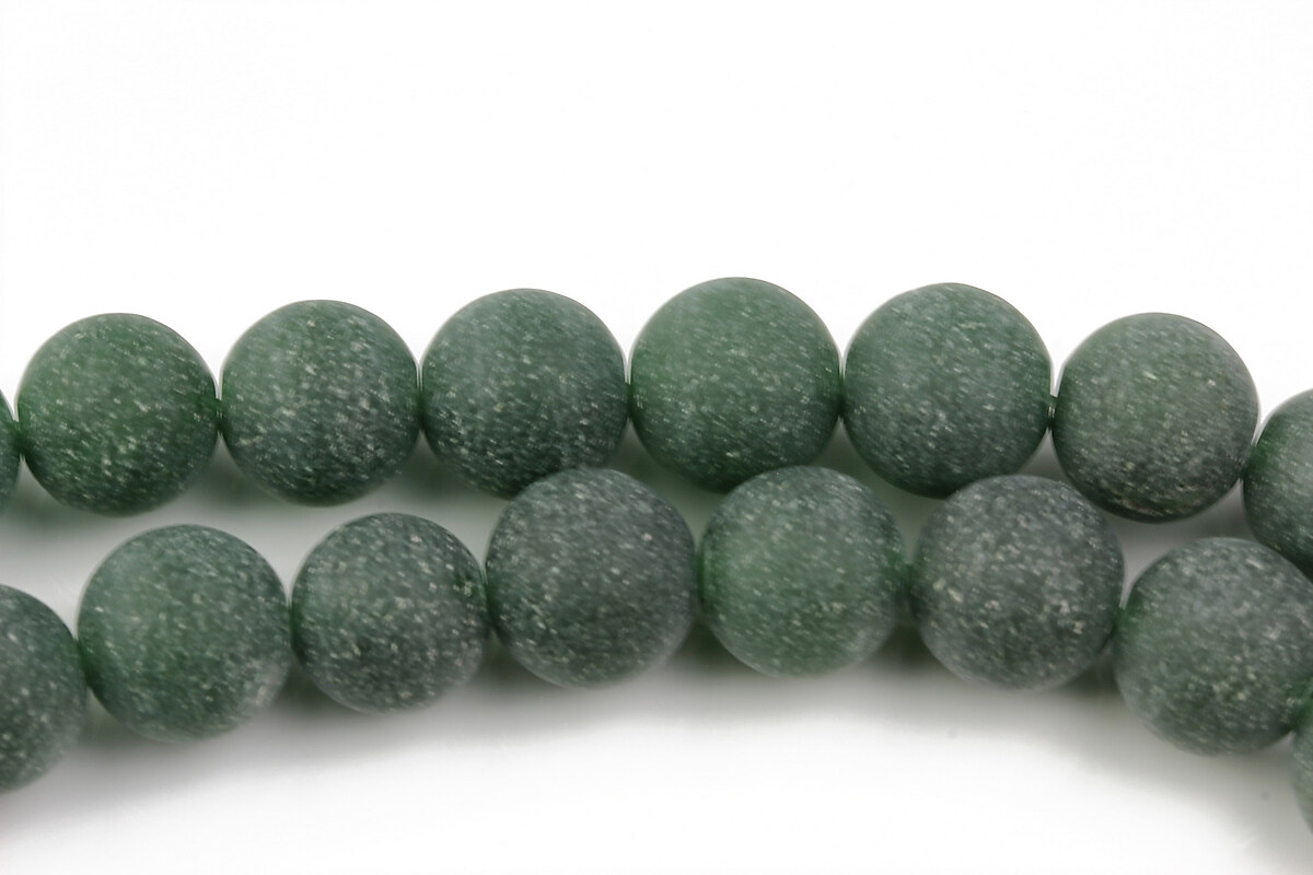 Jad colorat frosted (mat) sfere 10mm - verde inchis