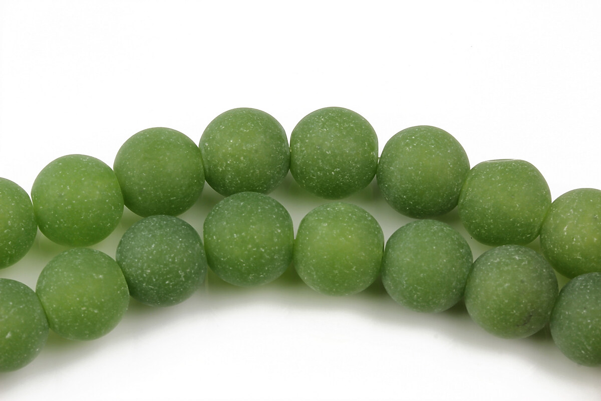 Jad colorat frosted (mat) sfere 10mm - verde