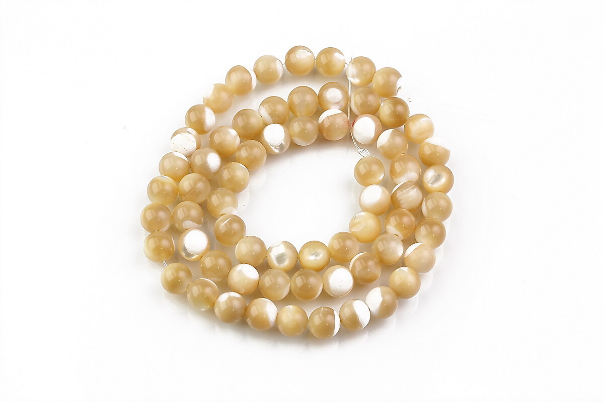 Margele sidef crem sfere 6mm (sirag)