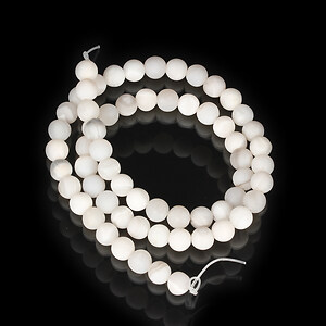 Margele agate albe frosted (mat) sfere 6mm (sirag)