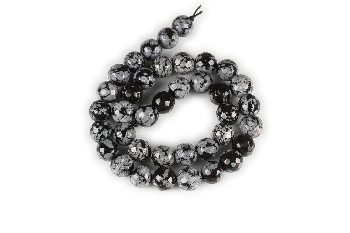 Margele snowflake obsidian sfere fatetate 10mm (sirag)