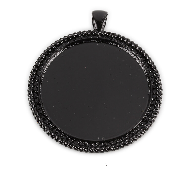 Baza cabochon negru lucios 56x48mm, interior 40mm
