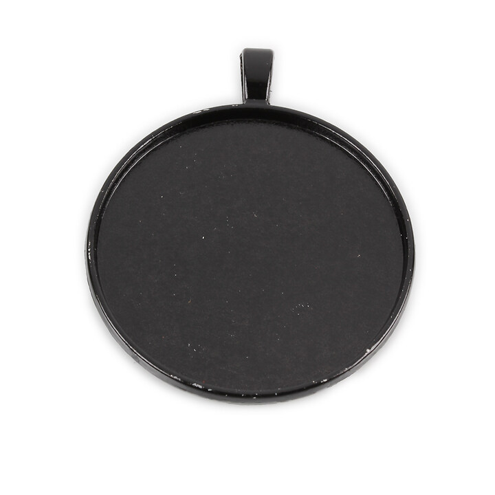 Baza cabochon negru lucios 51x42mm, interior 40mm