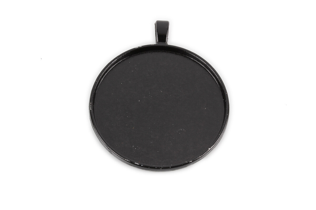 Baza cabochon negru lucios 51x42mm, interior 40mm