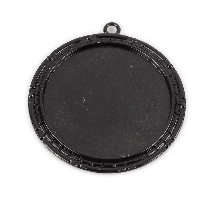 Baza cabochon negru lucios 54x49mm, interior 40mm
