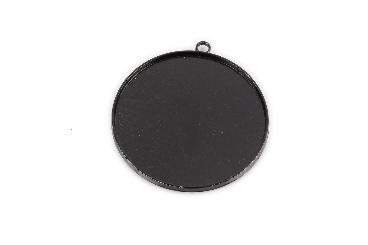 Baza cabochon negru lucios  45x41mm, interior 40mm