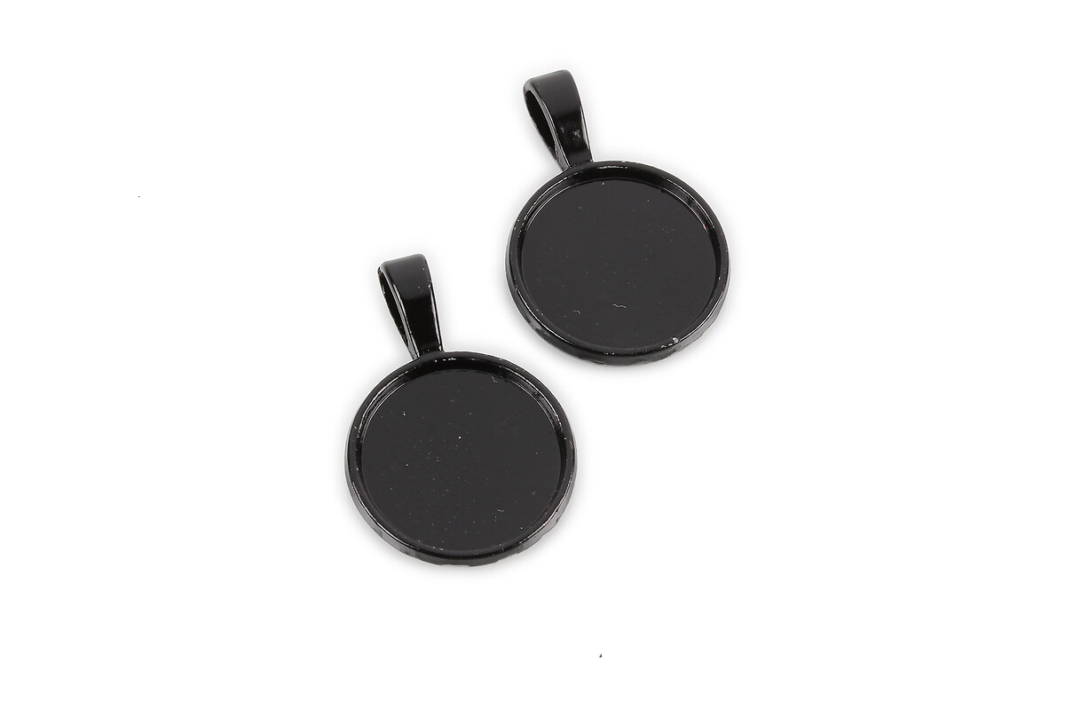 Baza cabochon negru lucios 30x20mm, interior 18mm