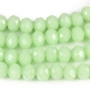 Margele cristal rondele 6x8mm (sirag) - verde opalescent