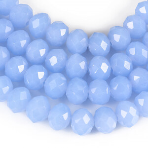 Sirag cristale rondele 6x8mm - albastru opalescent