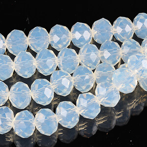 Sirag cristale rondele 6x8mm - alb transparent opalescent