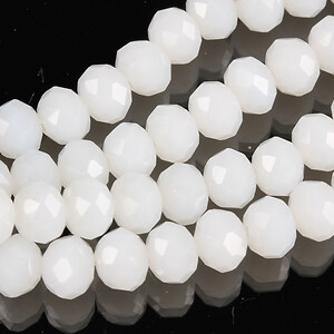 Sirag cristale rondele 6x8mm - alb opalescent