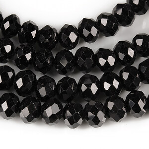 Sirag cristale rondele 6x8mm - negru