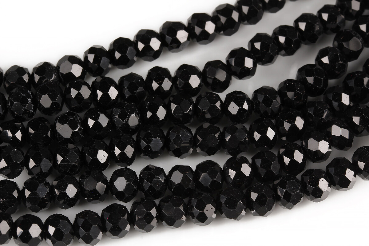 Sirag cristale rondele 4x6mm - negru