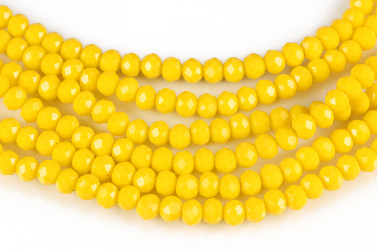 Margele cristal rondele 3x4mm (sirag) - galben lamaie