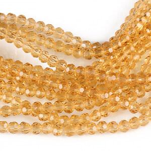Margele cristal rondele 2,5x3,5mm (sirag) - galben topaz