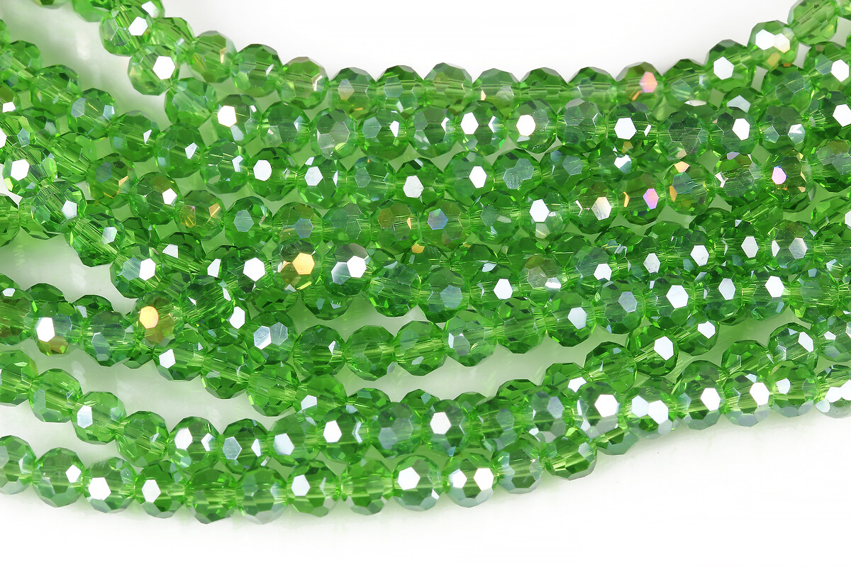Sirag cristale rotunde 4mm - AB verde